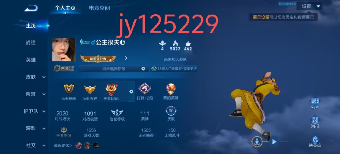 WZ20014王者荣耀账号详情图1